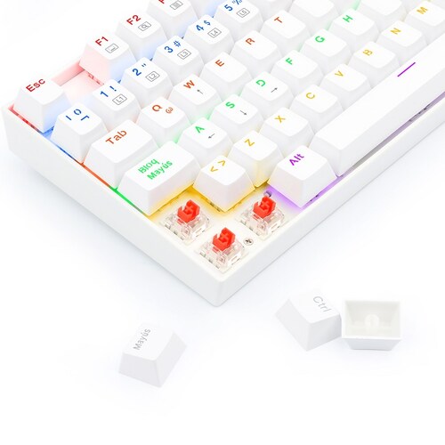Teclado Redragon Kumara Rainbow White K552W-KR Mecanico Switch Red Gaming Español