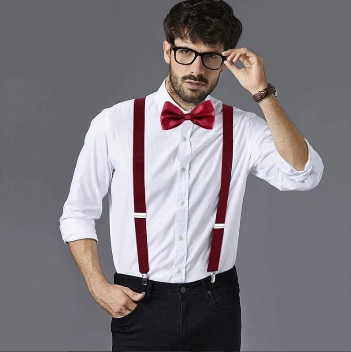 Rojo Conjunto Con Tirantes Para NiÃ±os Conjunto De Pajarita