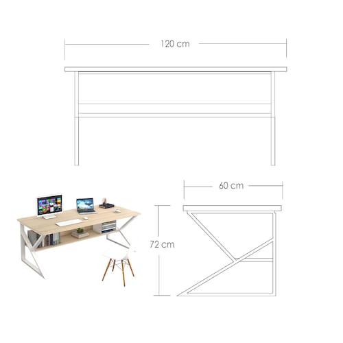 Ilios Innova Escritorio para computadora Estilo Minimalista (Maple)