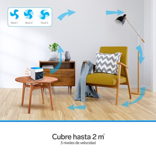Mini Enfriador Personal Portátil Ligero Luz Led Steren