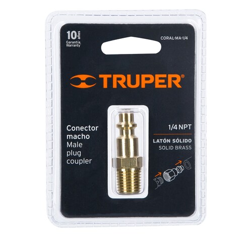 CONECTOR RAPIDO TIPO M NIQUELADO CUERDA 1/4 NPT MACHO 19083