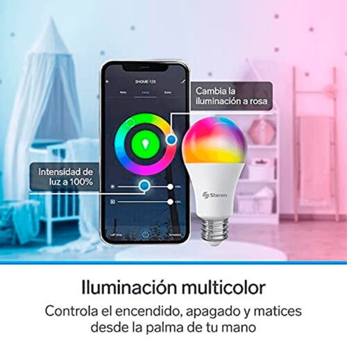 Foco LED Wi-Fi multicolor, de 10W, Luz RGB Compatible Con Alexa y Google Assistant, Temporizador Foco Inteligente Bombilla Multicolor