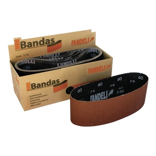 Paquete 5 Bandas De Lija  X-86 100 Fandeli 06280