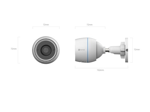 Ezviz Cámara IP Smart WiFi Bullet IR Interiores Exteriores 2MP Inalámbrico 1920 Pixeles Día Noche