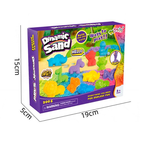 Arena Mágica Moldea Magic Sand Niños Zoo Dinosaurio 300g.