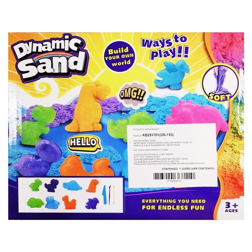 Arena Mágica Moldea Magic Sand Niños Zoo Dinosaurio 300g.