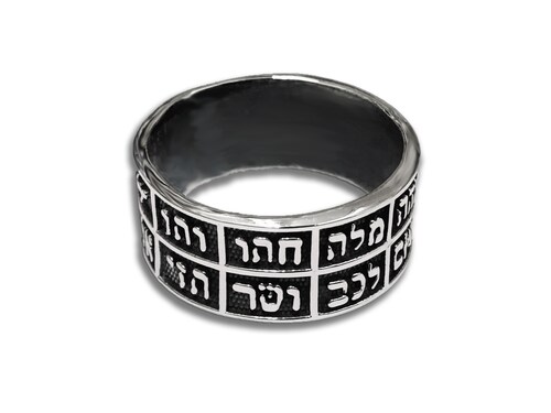 Anillo 72 Nombres de Dios en Plata .925