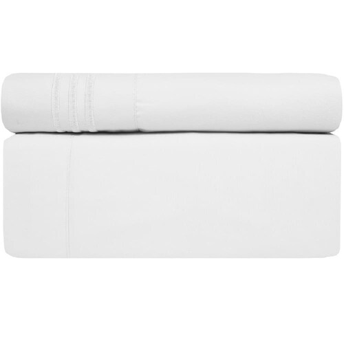 Juego de Sábanas Microfibra Luxury 1500 -Individual -Blanco