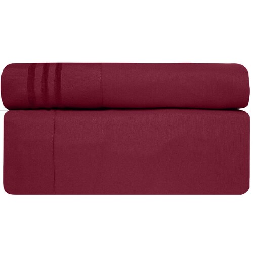 Juego de Sábanas Microfibra Luxury 1500 -Individual -Tinto