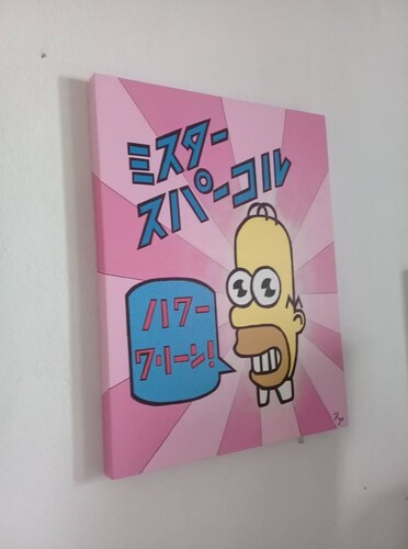 Cuadro decorativo pintado a mano Galería Oneris HOMERO MR. CHISPA 100x80