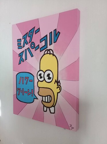 Cuadro decorativo pintado a mano Galería Oneris HOMERO MR. CHISPA 100x80