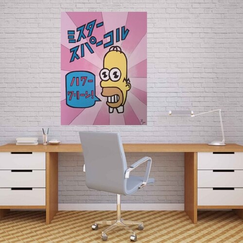 Cuadro decorativo pintado a mano Galería Oneris HOMERO MR. CHISPA 100x80