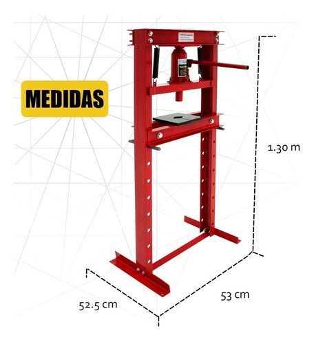 Prensa Hidraulica 12 Toneladas Gato Hidraulico Industrial Acero Gutstark