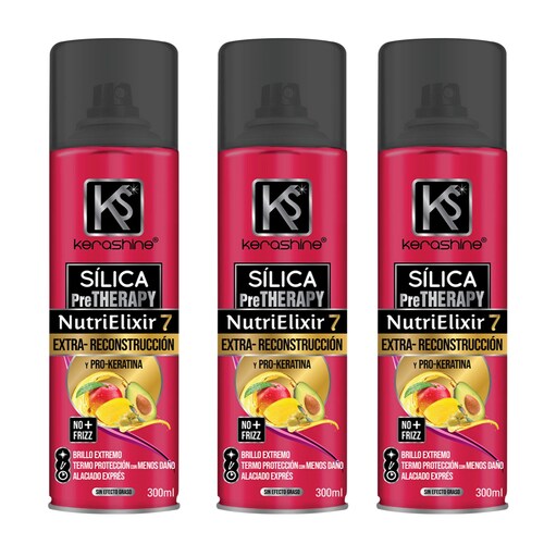 Kerashine sílica spray nutrielixir 300ml protecci termica-3 piezas.