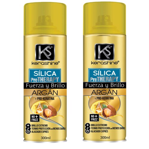 Kerashine sílica en spray de argan 300 ml c/u termo - 2 piezas.