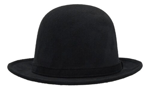 Sombrero Unisex Elegante Tipo Bombín Gamuza Hípster De Vestir Formal Negro
