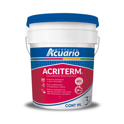 Impermeabilizante Acriterm Acuario 3 Años 19 Litros Blanco IM76090