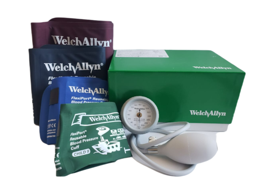Baumanómetro aneroide Durashock, 4 brazaletes Welch Allyn