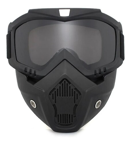 Mascara Y Goggles Motociclismo Tornasol Negro