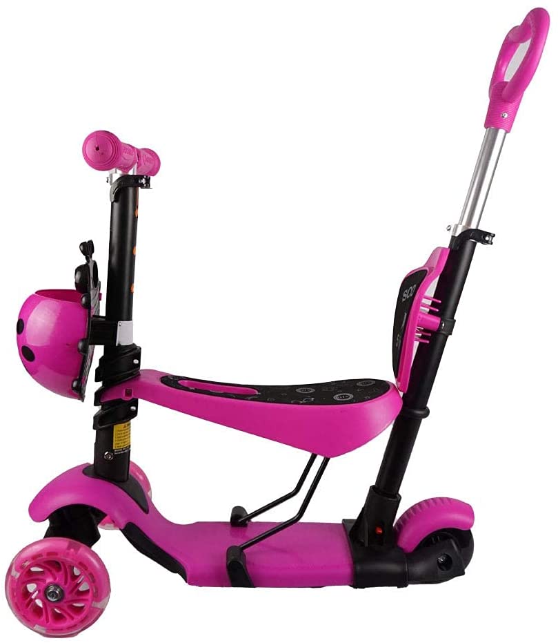 Scooter Catarina Fucsia Asiento Bast n Desmontable Luz Led 1 8a os