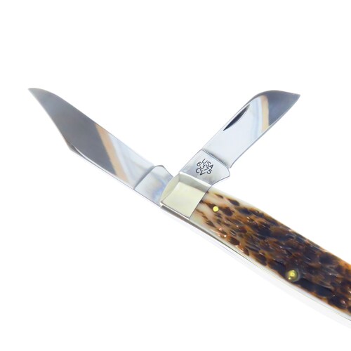 Ca204 Case Navaja Stockman Grande Hueso Amber 3 Hojas.