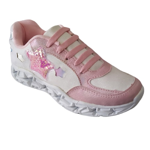 TENIS GLITTER CON LUZ LED PARA NIÑA MSHOES