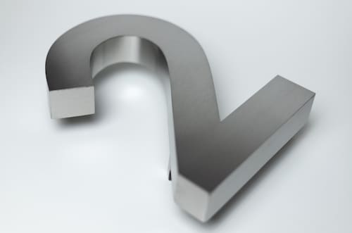 Números para casa 3D Digito 2 30 cm de alto Acero inoxidable para exterior