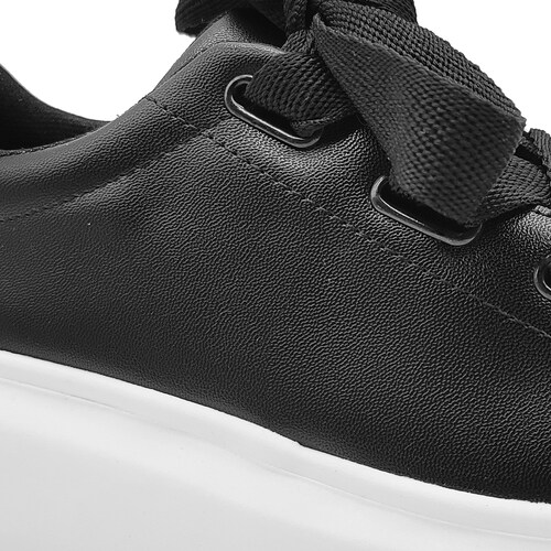 Tenis Plataforma Dama Bow Tie Negro Agujetas De Moño