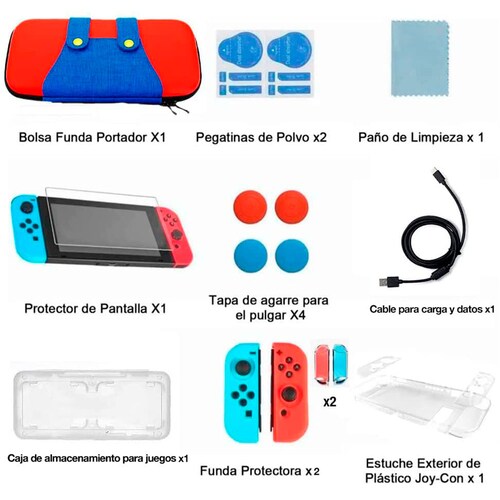 Set Funda + Protector Pantalla Switch OLED y Switch Estandar. Nintendo  Switch
