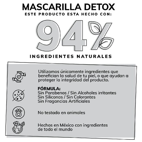 Mascarilla Detox de Carbon Activado y Arcillas Skin Care Facial Quotidien 50g