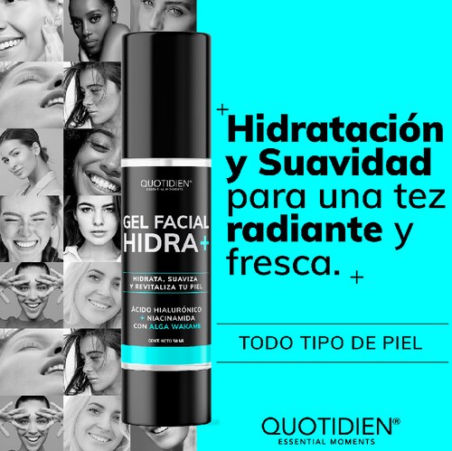 Gel Hidratante con Acido Hialuronico y Niacinanamida Skin Care Crema Facial Quotidien 50ml