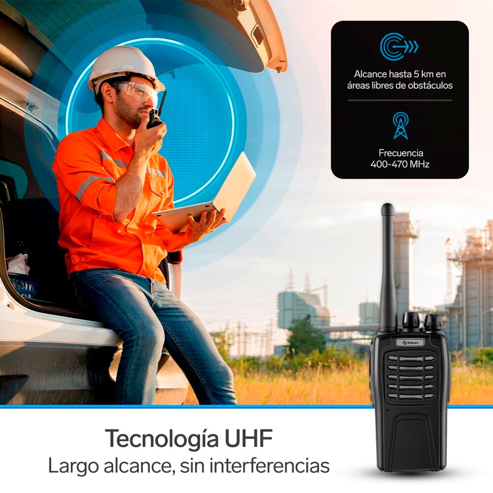 Radio Intercomunicador Profesional 5 Km De Alcance 3 Watts UHF