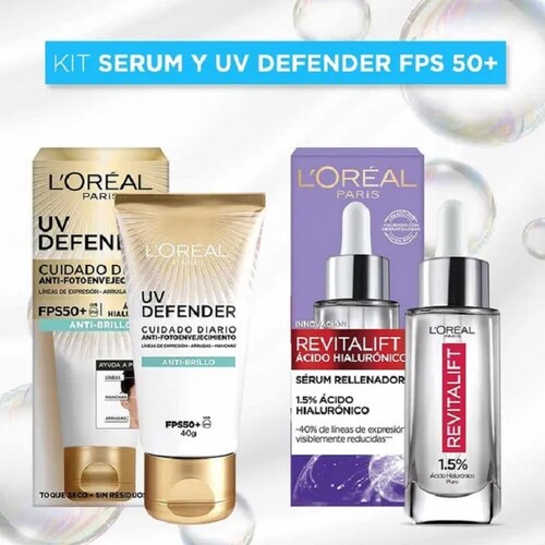 Kit Loreal: Serum Ácido Hialurónico Y Uv Defender