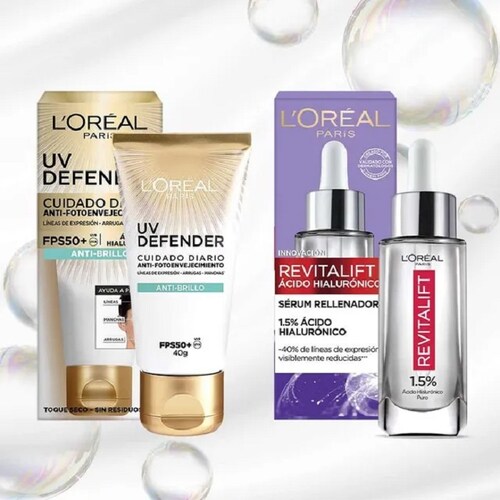 Kit Loreal: Serum Ácido Hialurónico Y Uv Defender
