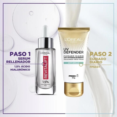 Kit Loreal: Serum Ácido Hialurónico Y Uv Defender