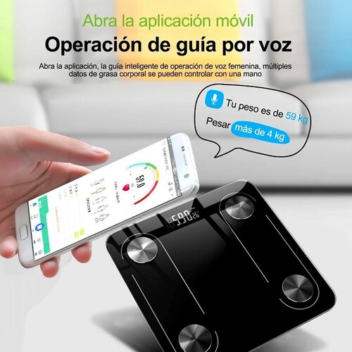 Escala De Grasa Corporal Digital Inteligente Bluetooth 4.0 Negra