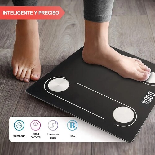 Escala De Grasa Corporal Digital Inteligente Bluetooth 4.0 Negra