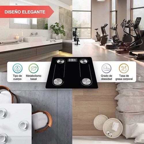 Escala De Grasa Corporal Digital Inteligente Bluetooth 4.0 Negra