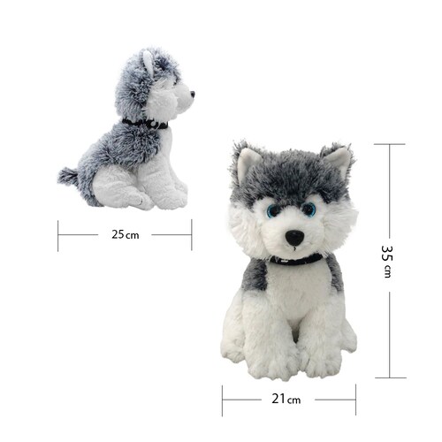 Perro Perrito Cachorro Husky De Peluche Gris Grande Juguete Infantil Ultra  Suave 35 cm Altura Ojos