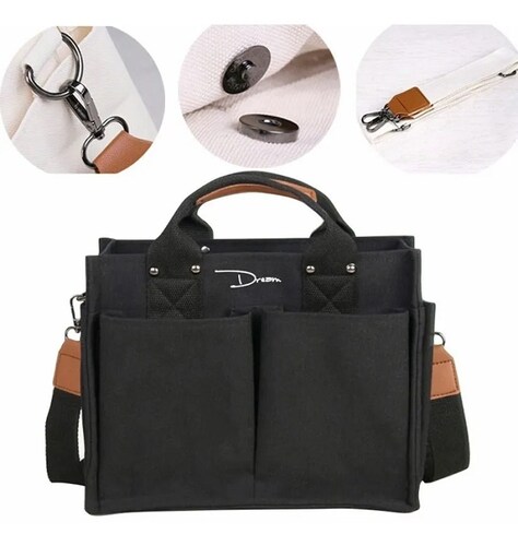 Bolso De Hombro De Cuero Sintético Negro