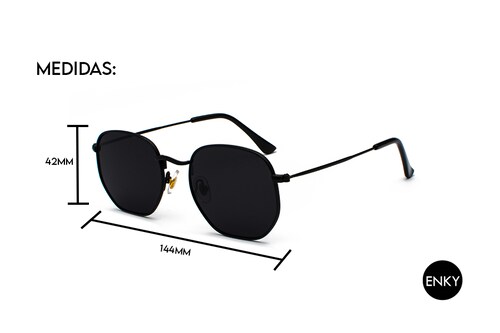 Lentes De Sol Estilo Clásico Cooper Geométrico Casual PLATEADO Unisex Polarizado Uv400 ENKY