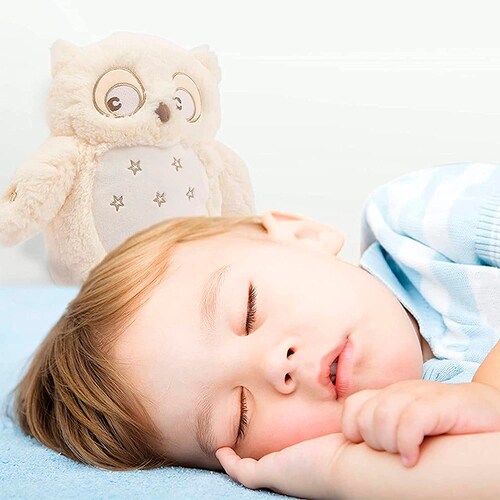 Búho De Peluche Con Iluminación Muñeco Canción Cuna Musical Ultra Suave 25 cm Alto 