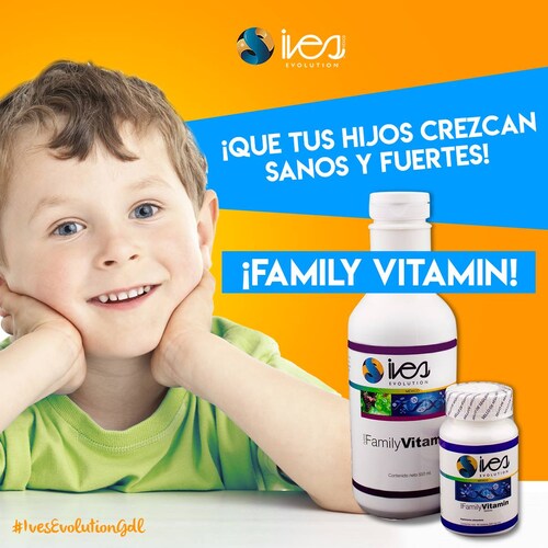 Multivitamínico Líquido Niños Family Vitamin Kids Ives Evolution México 550 ml..