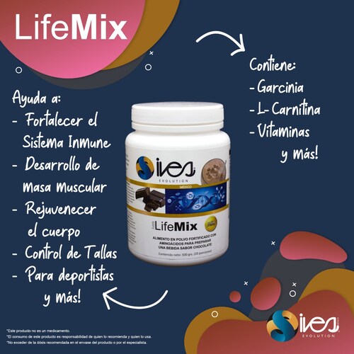 Proteína de suero de leche soya Life Mix Premium Cocoa Ives Mexico 20 U.