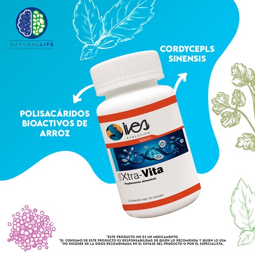 Xtra Vita Ives México Cordyceps sinensis Polisacaridos de Arroz 60 U..