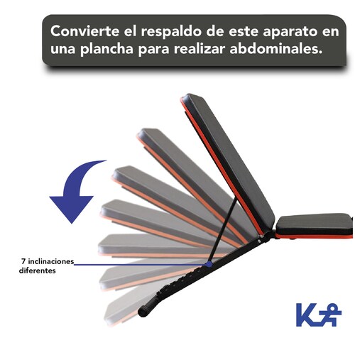 Banco Predicador Inclinado Multiposciones Plegable + Bandas 