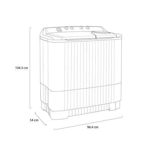 Lavadora LG Doble Tina semiautomática lava/centrifuga WP18WAR capacidad 18 kg Blanca carga superior