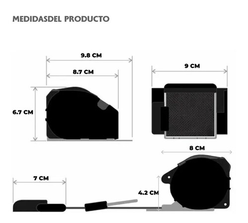 Cinturon De Seguridad De 3 Puntos Retractil Color Negro