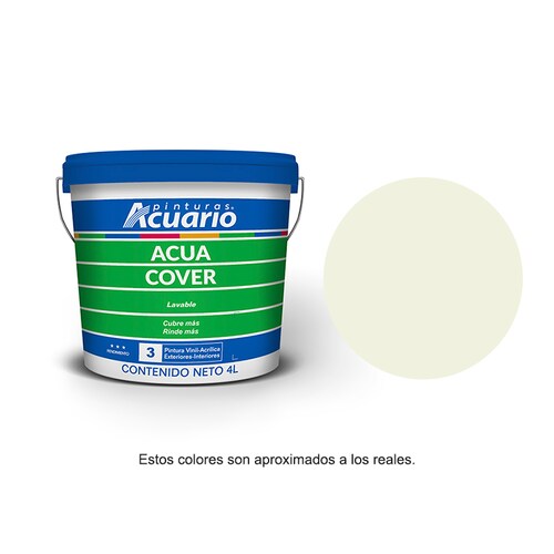 Pintura Acuario Acua Cover Galón 4lt Color Perla VA91940