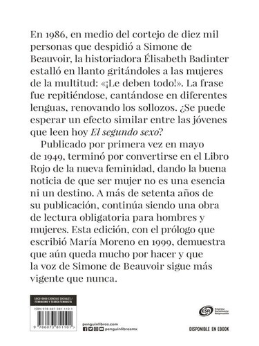 El segundo sexo. BEAUVOIR SIMONE 